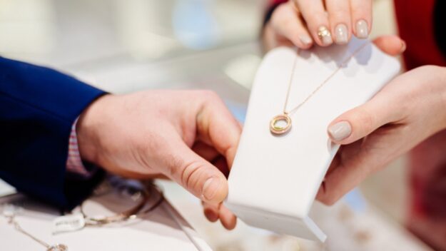 Cubic Zirconia Detail Circle Pendant Necklace