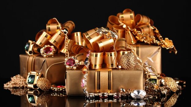 gold jewelry and presents